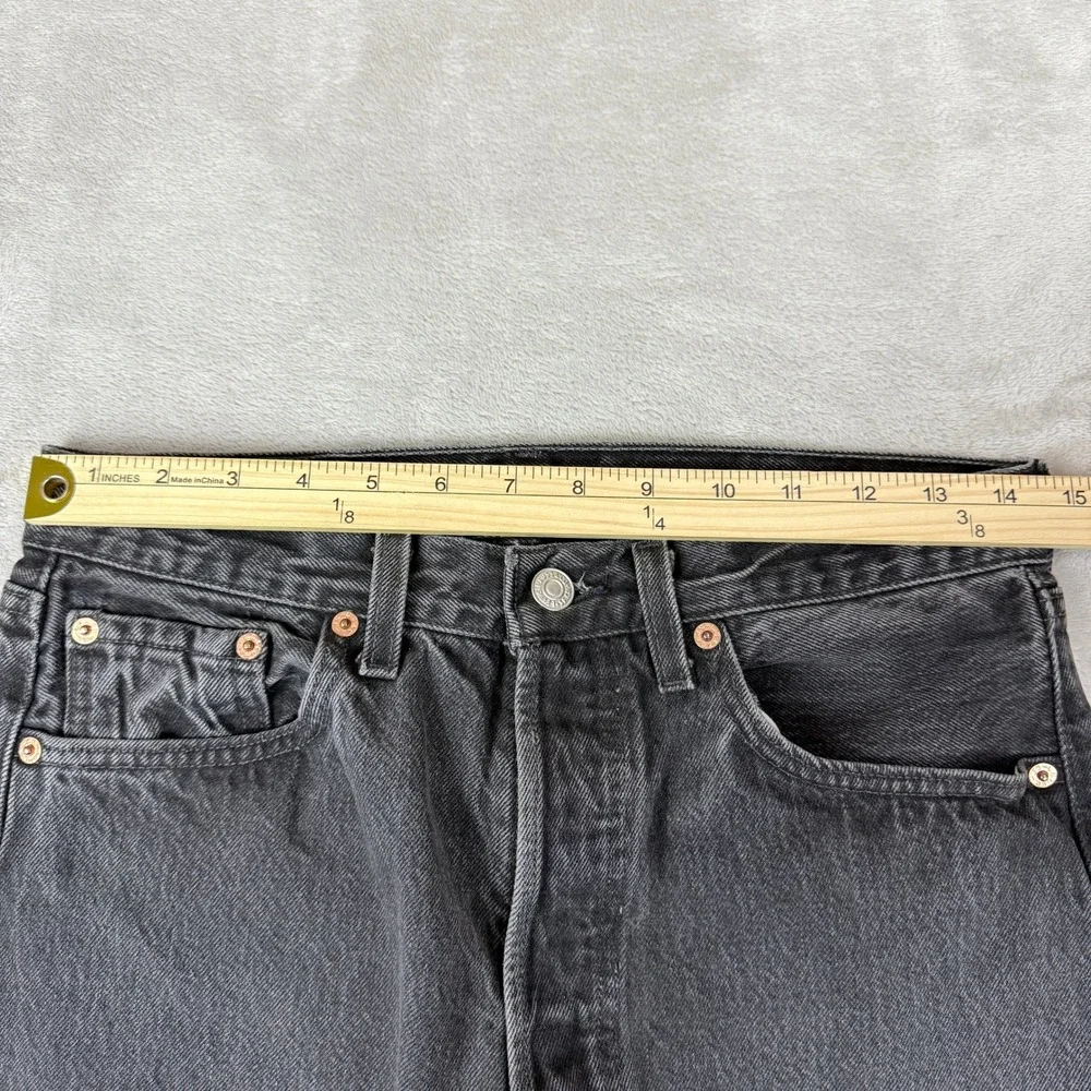 VTG Levis 501 Jeans Men Meas 29x31.25 Charcoal Button Fly Dark Wash 90s USA Y2K